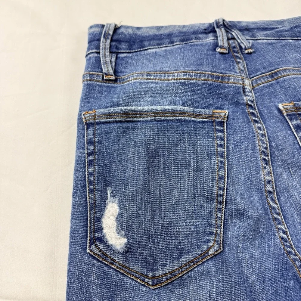 Good American Jeans Womens 0/25 Blue Good Waist High Rise Skinny Distressed - Picture 15 of 16